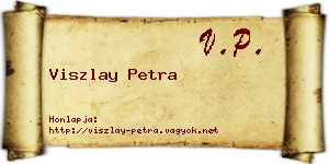 Viszlay Petra névjegykártya